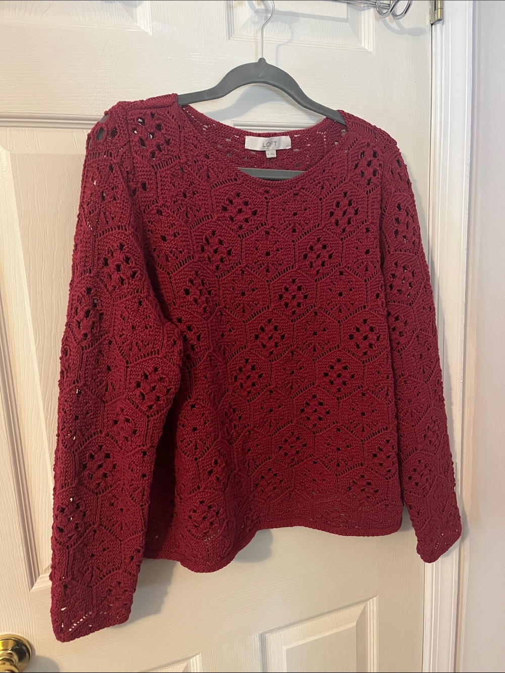 LOFT Crochet Openwork Sweater
